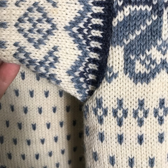 Dale Of Norway Wool Cardigan Sweater-Blue Ivory-XS - Picture 8 of 11